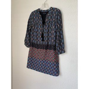 AS U WISH Black Floral Short Shift Dress Size Small BOHO Career Casual